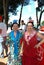 Spanish women in flamenco dresses, Marbella.