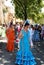 Spanish women in traditional dress, Marbella.