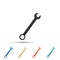 Spanner icon isolated on white background. Set elements in colored icons. Flat design. Vector