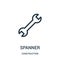 spanner icon vector from construction collection. Thin line spanner outline icon vector illustration