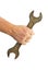 Spanner in a man\'s hand
