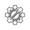 spanner, repair, wrench, industry, screwdriver, gear, settings, equipment, service, maintenance, work tool grey color icon