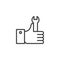 Spanner Service Hand outline icon