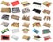 Spare parts and electronic components  packs  and  box  isolated set