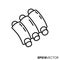 Spare ribs vector line icon