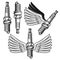 Spark plug with angelic wings vector objects