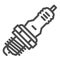 Spark plug line icon. Car spark plug vector illustration isolated on white. Ignition outline style design, designed for