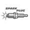 Spark plug monochrome icon, motor vehicle ignition spark plug, engine
