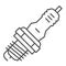 Spark plug thin line icon. Car spark plug vector illustration isolated on white. Ignition outline style design, designed