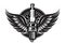 Spark plug with wings. Vintage moto emblem