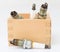 Spark plug in wood box