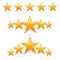 Sparkle award glossy five gold star success rating set