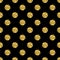 Sparkle circles seamless pattern background. Golden glitter text