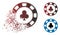 Sparkle Dotted Halftone Clubs Casino Chip Icon