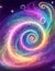 sparkle rainbow fairy dust spiral swirl. Glitter shimmer galaxy spin. Magical background