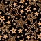 Sparkle seamless pattern with gold glitter stars