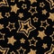 Sparkle seamless pattern with gold sequins stars