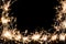 Sparkler firework frame background copy space