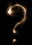 Sparkler firework light question punctuation mark