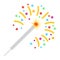 Sparkler flat icon, New year and Christmas