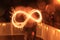 Sparkler forming an infinity sign/symbol