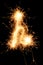 Sparkler letter of English alphabet