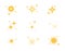 Sparkles symbols icon set. Yellow sparkles stars isolated on white background. Decoration twinkle, shiny, light effect. Vector