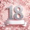Sparkling 18th Birthday Number with Pink Blossoms