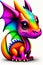 Sparkling Baby Dragon Illustration: Bursting with Vibrant Colors and Playful Charm
