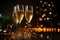 Sparkling Celebration Glasses of Champagne at New Year Party. created with Generative AI