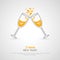 Sparkling champagne glasses. Minimalistic concept