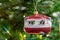 Sparkling Christmas Caravan mobile home balls and Christmas ornaments grant a festive Holy Eve in december and advent time with tr