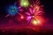 Sparkling color fireworks. AI generated