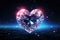 Sparkling Diamond heart gem background. Generate Ai