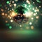 Sparkling disco ball luxurious green background, sparkling flying sparkles, bokeh, square frame. Creative holiday design