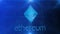 Sparkling Ethereum Symbol in Blue Cyberspace