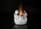 Sparkling flame melting ice