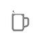 sparkling glass mug icon. simple, line, silhouette and clean style