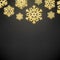 Sparkling glitter covered gold snowflake. Invitation happy New Year and Christmas card template. EPS 10