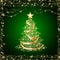 Sparkling golden christmas tree
