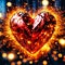 Sparkling Heart Explosion, Glowing Bokeh, Movie Like, Electric Neon, Delight, Glowing, Metallic Fluid