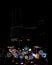 Sparkling neon lamp city night at Surabaya City, Indonesia