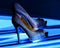 Sparkling open toe stiletto heel shoes..