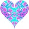 Sparkling pink and turquoise beautiful heart on white