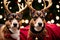 Sparkling Reindeer Bell Collars for Festive Pets.AI Generated