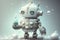 Sparkling Robot: A Glitzy Gift-Bearer in Cartoon5 White