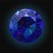 Sparkling sapphire on black background. Dark blue crystal. Vector