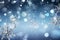 Sparkling silver snowflakes on a background of starry winter