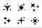 Sparkling star icon collection. Sparkle star shine icons. Shinny clean stars pop up. Shooting stars glitter vector illustration in