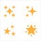 Sparkling star icon. Sparkle star shine icons. Shinny clean stars pop up. Shooting stars glitter vector illustration in yellow